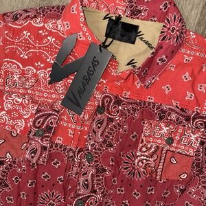 NWT Valabasas Ranker Jacket Patchwork Bandana Red Men's Large Trucker
